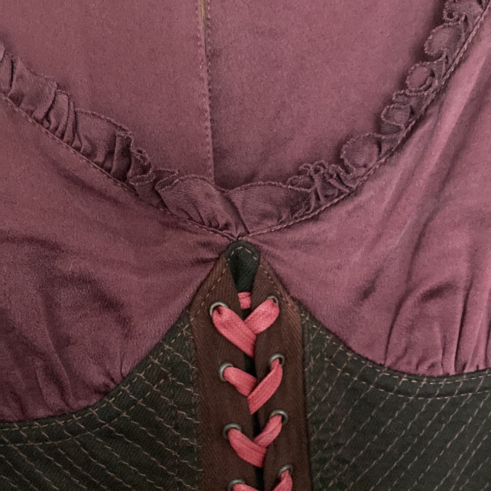 McQ by Alexander McQueen Burgundy and Brown Dress
